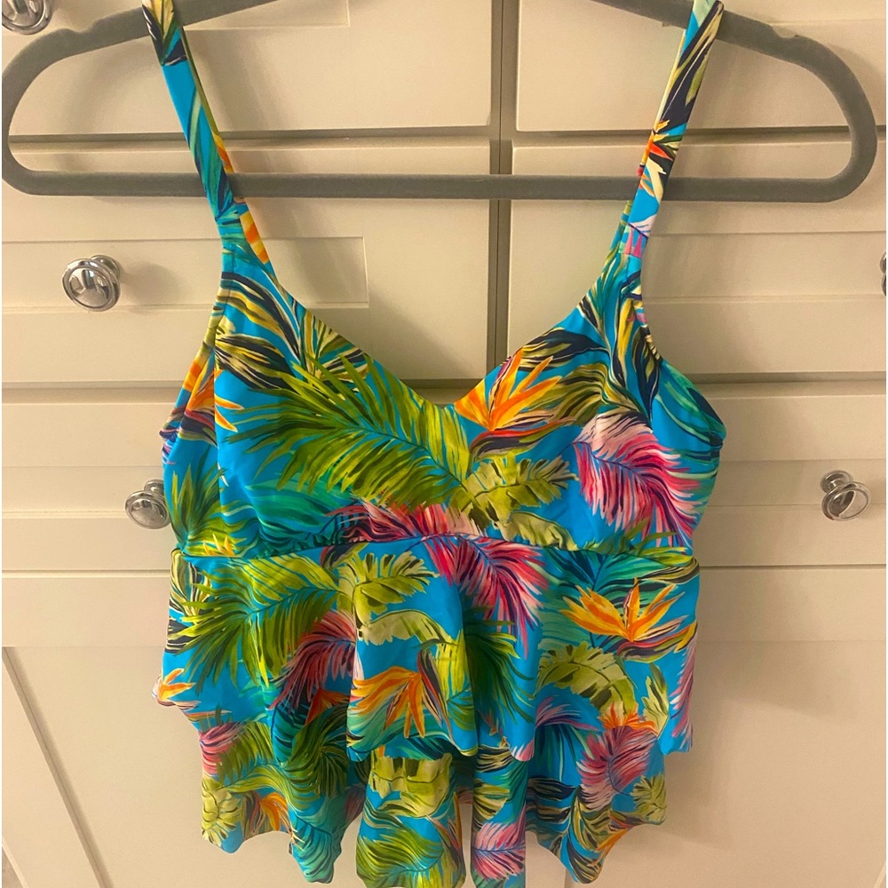 Swim suit top tropical pattern size 12